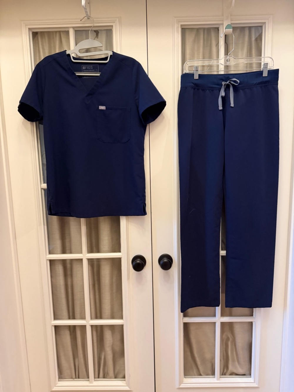 Small Navy Figs Scrubs Set Livingston Basic Pants